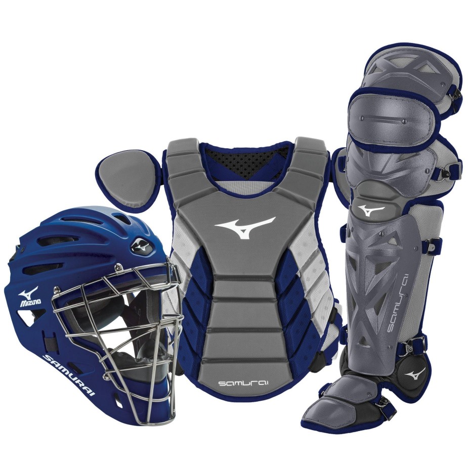 Conjunto De Equipamento De Apanhador De Caixa De Beisebol Samurai Adulto 15 Mizuno Cinza-marinho